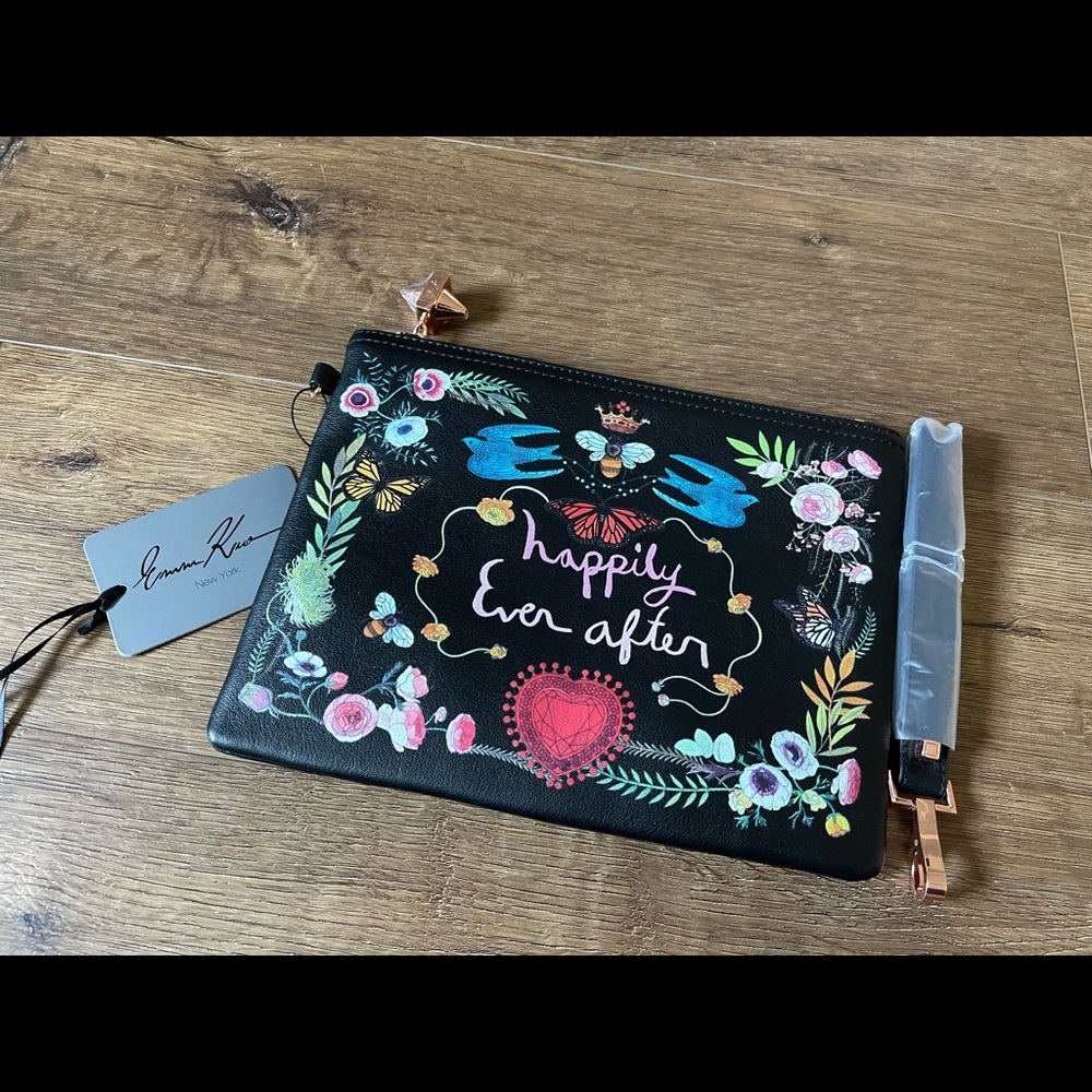 GEMMA KAHNG-NWT Large Leather Wristlet-Whimsical Design